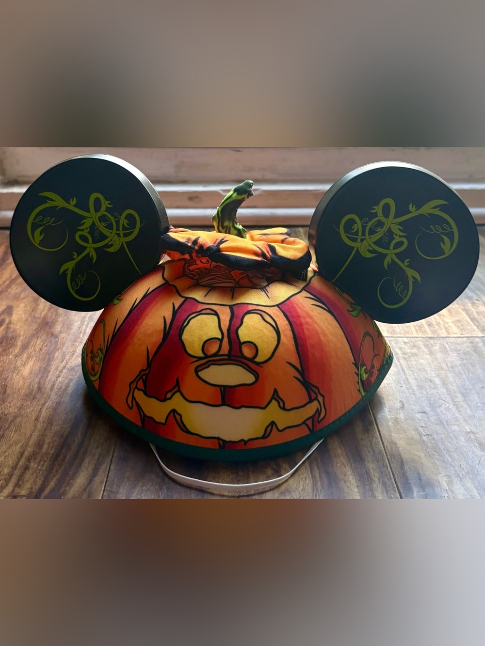 Felt Mickey Mouse ears hat Disney Parks Halloween Jack O'Lantern Pumpkin hat